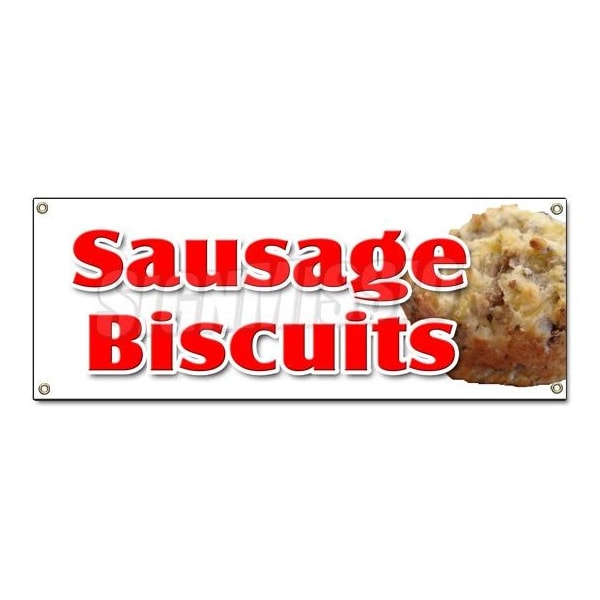 SAUSAGE BISCUITS BANNER SIGN gravy breakfast homemade southern fresh